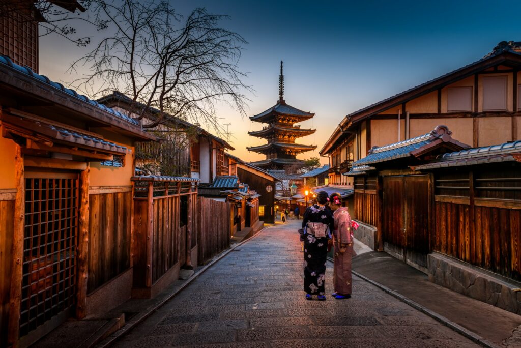 A traditional scene in Kyoto, Japan